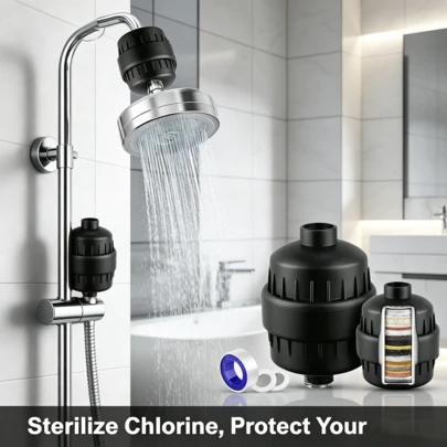 1PC,20 Stage Shower Head Filters For Hard Water,Portable Shower Head Water Filter, Universal Fit Hard Water Softener Filter With Replaceable Cartridges, Multifunctional Shower Filtration System Removes Chlorine, Fluoride, Heavy Metals, Improves Skin & Hair Health, Easy Install For Home, RV, Travel, Camping, Bathroom Shower, Includes Extra Filters Tape,Igh Output Shower Water Filter For Removing Chlorine And Fluoride, Brushed Nickel,Can Effectively Remove Impurities And Clean Water Quality
