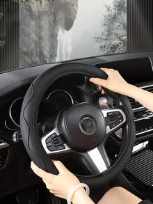 PU皮革波浪纹汽车方向盘套，带弹性环（无内环） - 超薄透气，打孔设计，四季通用 - 波紋 - 查看 9