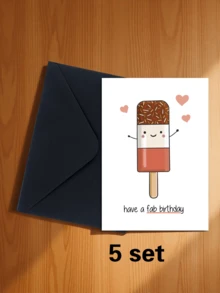1/5pcs Happy Birthday Greeting Cards With Envelopes - A - View 15