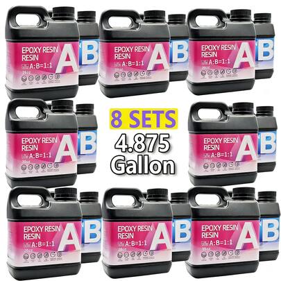 624oz(8sets) Epoxy Resin Kit , Crystal Clear And Hard Upgraded 2 Part Resin And Hardener For Casting Coating, Countertop, Table Top, Art DIY Handcraft Jewelry