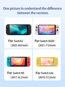 (2025) Accesorios - Funda protectora con patrón de gato de línea colorida y gato negro, compatible con Switch 2/Switch NS/Switch OLED/Lite, adecuada para consola de juegos Switch 2/Switch, set de paquete familiar, bolsa de almacenamiento, base acoplable, mejor regalo para jugadores de Switch - Multicolor - Ver 10