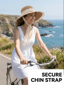 Gorgeous Sun Hat Featuring Windproof Lace Chin Strap And Scalloped Edge Lightweight Straw Hat For  Girls Romantic Beach Hats Perfect For Honeymoon Resort Poolside Lounging Fisherman Hat Cruise Essentials Vacation Essentials Beach Accessories For Women Beach Essentials Travel Essentials For Women - 彩色 - 查看 9