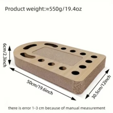 Bảng cào móng cho mèo bằng bìa cứng lượn sóng cỡ lớn có chuông - Đồ chơi tương tác giúp giảm căng thẳng cho mèo - Một cỡ - Xem 2