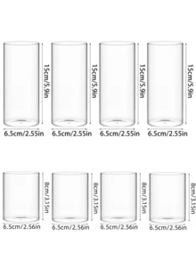 6.5cm Wide Transparent Glass Candle Holder, Slender Borosilicate Glass Candle Stand, Suitable For Wedding Party, Holiday Event, Tabletop Candle Display, Evening Gathering Decoration (Candle Not Included) - Transparent - View 18