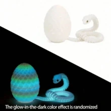 30厘米可动蝰蛇雕塑 - 3D打印软体可动蛇形摆件，带蛋，奇幻生物设计，家居/办公室桌面装饰减压玩具，适合3岁以上儿童，眼睛颜色随机，酷炫的圣诞节/万圣节/生日礼物，男孩女孩皆宜 - 彩色 - 查看 6