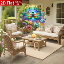 1pc Classic Metal Dragonfly Rotating Decor, 2D Flat Design, No Power Needed, No Feather, Suitable For Home Decor And Creative Gifts, Random Style - Multicolor - View 8