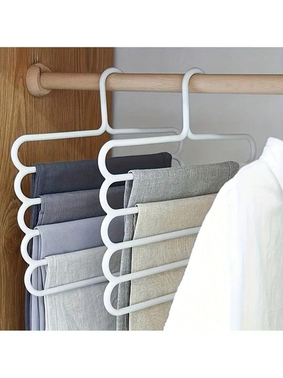 10/5pcs Multi-Functional 5-Tier Heavy-Duty Pants Rack, Non-Slip Space-Saving Closet Organizer With Polished Smooth Surface, Multi-Layer Hanging Storage For Pants, Scarves, Ties, Belts, Towels & Small Clothing, Wall-Mounted & Portable Dual-Use Clothing Organizer, Compact Design, Sturdy Durable With Non-Slip Hooks (Prevent Clothes Falling), All-Season Practical Wardrobe Storage Tool, Perfect Closet Solution For Bedroom, Wardrobe, Dorm, Entryway, Laundry Room & Small Home, Ideal For Apartment Dwellers, Students, Office Workers & Renters, Versatile Multi-Tier Rack, Rust-Proof & Wear-Resistant, Easy To Install & Disassemble, Space-Saving Storage For Pants, Ties & Scarves, Practical Home Organizer For Tidying Clothes & Maximizing Closet Space