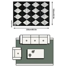 1 pieza Alfombra/Alfombra/Alfombra de área/Felpudo, Estilo Vintage Nórdico Minimalista de Lujo - Patrón de Diamante Geométrico Negro y Blanco Patchwork, Adecuado para Exteriores, Entrada, Balcón, Pasillo, Patio, Sala de Estar, Alfombra Suave Lavable a Máquina para Todas las Estaciones, Decoración del Hogar - Multicolor - Ver 14