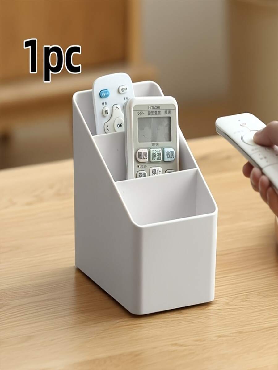 1pc Multifunctional Open Design Storage Box: Painted Rectangular Plastic, Portable, Desktop Organizer – Suitable For Remote Controls, Office, Living Room, Space-Saving Home And Desktop Storage Solution - Multicolor - View 1
