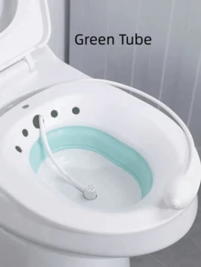 1Pc Collapsible Sitz Bath For Toilet Seat Over The Toilet Perineal Soaking Basin With Drainage Holes For Postpartum Care And Elderly Daily Hygiene Essentials - Pink - View 5