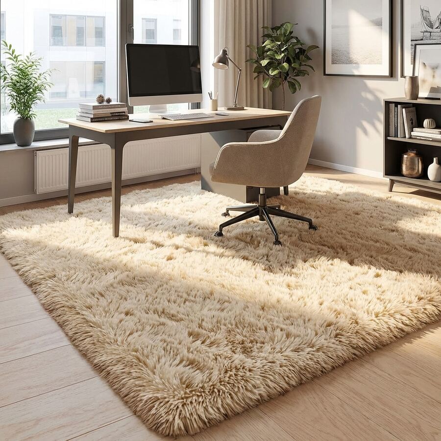 Black, Ultra-Soft, Fluffy Shaggy Rug – Cozy Rug For Bedroom, Living Room Or Children's Room, Non-Slip, Modern Accent In Chic Colors - 駝色 - 查看 1