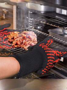 1pc Dual-Hand Heatproof Glove, Kitchen & BBQ Protective Glove Resistant To High Temperature,Travel,Festival,Gloves,Party - A - View 6