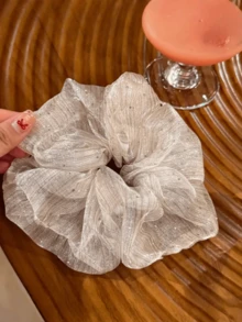 1 chiếc dây buộc tóc xếp ly kiểu Hàn Quốc bằng vải organza, đính đá lấp lánh, thích hợp cho tóc đuôi ngựa, du lịch, sinh nhật. - Nhiều màu - Xem 9