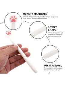 Bộ 1 ốp bảo vệ bằng silicon hình móng mèo trắng dễ thương, tương thích với Apple Pencil 2, nhẹ, thân thiện với da, cầm nắm thoải mái. - Nhiều màu - Xem 6