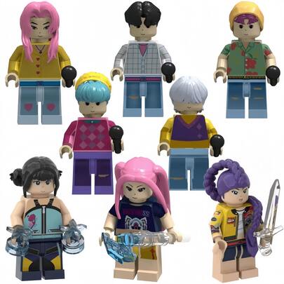 DOBBLE K-POP Girl Group Anime Action Figure Set - Collectible Character Models (With Microphone And Weapons), Cute Cartoon Dolls, Suitable For Display And Collection, Valentine's Day Gift