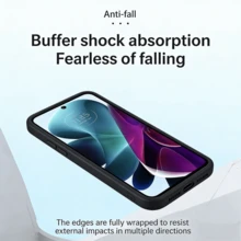 两款黑色手机壳，适用于G17/G67/G77/Edge70手机。黑色手机壳，简约手机套，时尚保护壳，纯色手机壳，零甲醛，亲肤防刮，无异味，健康环保。 - 黑色 - 查看 4