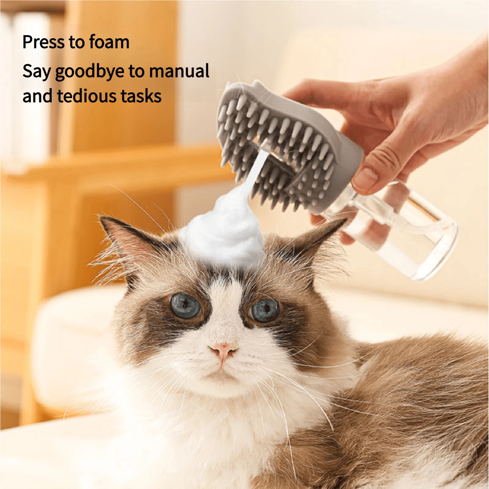 Bàn chải tắm đa năng cho thú cưng, bàn chải tắm và massage bằng silicon, dụng cụ làm sạch và chải chuốt cho mèo và chó.