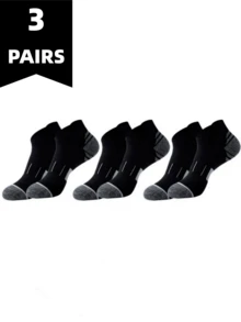 3 Pairs Men's Sports Ankle Socks, Low-Cut Athletic Socks With Reinforced Heel & Toe, Suitable For Running, Gym Workout & Training, Available In Multi-Pack & Multiple Colors - Multicolor - View 16