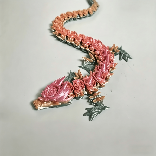 Juguete educativo infantil de dragón rosa impreso en 3D, modelo de dragón realista con articulaciones móviles, regalo creativo para bebés, pequeño juguete irresistible
