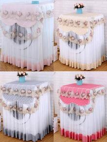 Vỏ bọc máy giặt tự động, vỏ bọc chống bụi bằng vải ren, vỏ bọc chống bụi dày dặn đa năng. - Nhiều màu - Xem 2