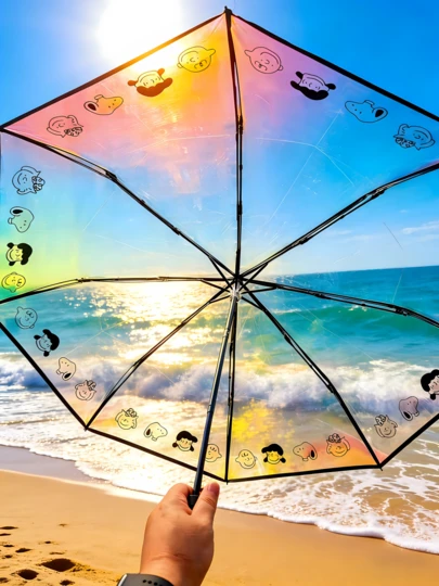 SNOOPY 1 chiếc ô gấp trong suốt, thích hợp để đi làm, đi học, đi du lịch và làm quà tặng.