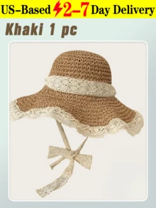 Gorgeous Sun Hat Featuring Windproof Lace Chin Strap And Scalloped Edge Lightweight Straw Hat For  Girls Romantic Beach Hats Perfect For Honeymoon Resort Poolside Lounging Fisherman Hat Cruise Essentials Vacation Essentials Beach Accessories For Women Beach Essentials Travel Essentials For Women - 彩色 - 查看 13