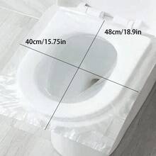 10/100片装便携式一次性马桶座垫，透明防水马桶座垫，旅行马桶座垫，适用于家庭、宿舍、酒店、商务旅行、度假，有效保障您的个人卫生安全。 - 白色 - 查看 4