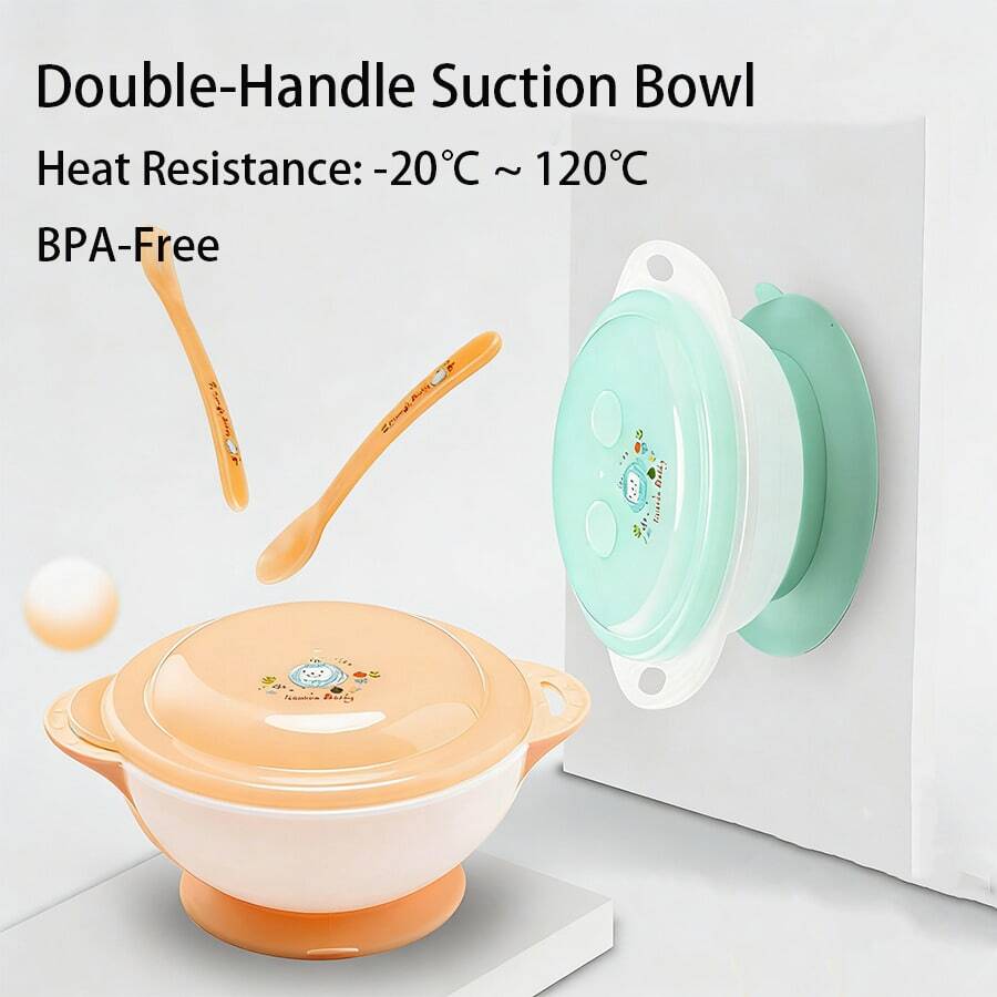 1 bát chống trượt có hai giác hút, nhẹ, chống rơi, dụng cụ ăn dặm di động cho bé. - Nhiều màu - Xem 1