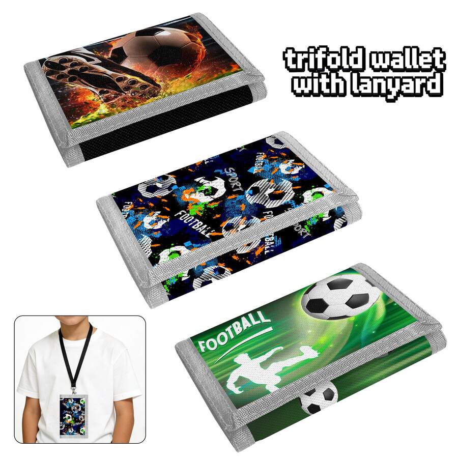 Printed Tri-Fold Neck Wallet, Multi-Functional Wallet, Portable Wallet - Multicolor - View 1