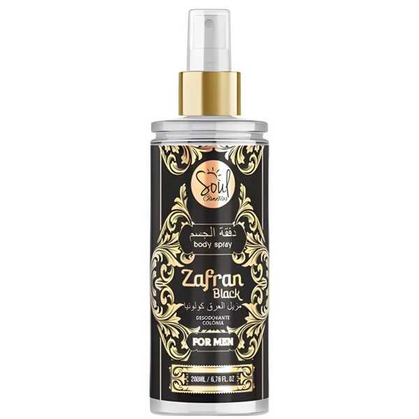 Body Splash Árabe Zafran Black For Men 200ml Soul
