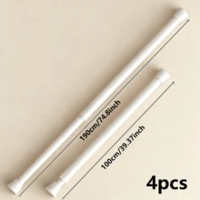 2pcs Modern Adjustable Tension Curtain Rods - Heavy Duty Expandable Rod, No Drill Tension Rod, Suitable For Shower, Closet, Window, Towel Rack - Steel And Plastic Home Decor Bathroom Decor - White - View 22