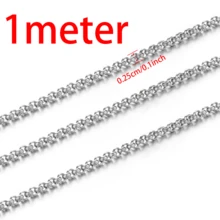 1m Cadena circular redonda de acero inoxidable de moda, cadena cruzada en forma de O de color dorado, para hacer collares, pulseras y joyería DIY - Cadena de bricolaje - Ver 10