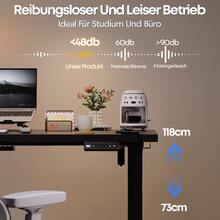 Devoko Electric Height-Adjustable Desk, 140/160/180 X 80 Cm, With Drawer, USB-A Charging Port, Computer Desk With Cable Management, Standing Desk With 3-Stage Memory Function, White/Black/Beige/Rust Brown - 查看 7