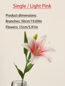 Artificial Lily Flower Decor, Living Room Decoration, Fake Flower, Wedding Floral Arrangement, Photography Prop - Multicolor - View 19
