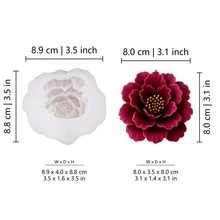 1个牡丹花硅胶蜡烛模具，层叠花瓣细节，柔韧易脱模，手工蜡烛浇铸模具，适用于婚礼装饰 - SHJY-GJ395 - 查看 12