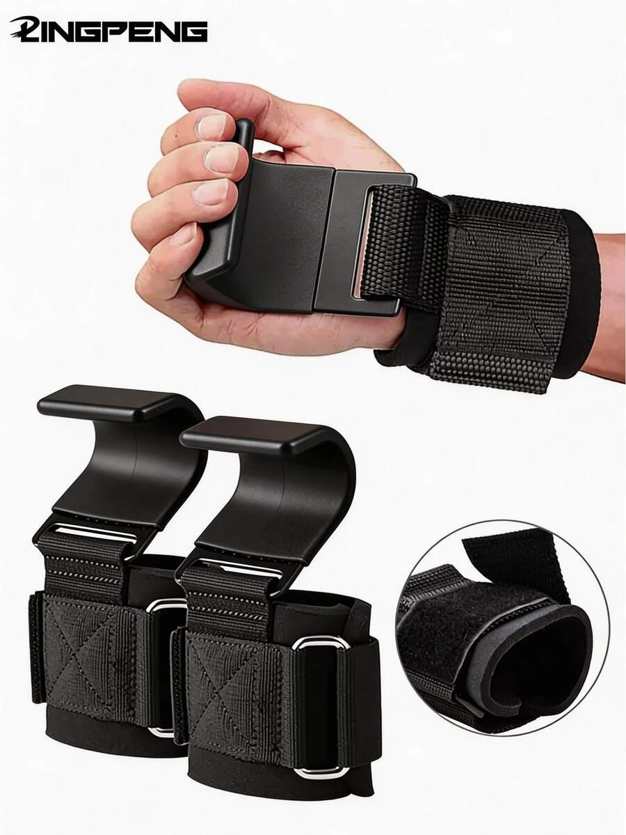 1 Cặp dây đeo móc nâng tạ, dây quấn cổ tay tập gym, găng tay tập hít xà.