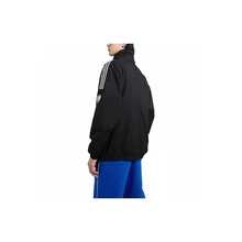 adidas originals ADICOLOR CLASSICS 三葉草 撞色條紋Logo純色拉鍊復古立領運動夾克 日版 秋季 女款 黑色 - 黑色 - 查看 7
