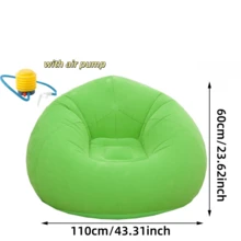 Large Slouchy Sofa Chair, Inflatable Bean Bag Sofa, Foldable Portable Lounger: Corduroy Fabric - Durable PVC Material - Foldable & Portable - No Assembly Required - Weight Capacity 220 Lbs - Size: 45"X45"X31", Soft & Comfortable Bean Bag Sofa, Suitable For Living Room, Bedroom, Reading Room, Balcony, Outdoor Camping, Easy To Store And Carry, Leisure & Entertainment, Dorm, Backrest Chair - Multicolor - View 31