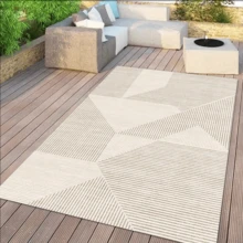 1pc Rug, Carpet, Area Rug, Doormat, Nordic Modern Luxury INS Style - Light Color Creative Asymmetrical Plaid Pattern, Outdoor Carpet For Entryway, Balcony, Hallway, Outdoor, Patio, Living Room, Soft Machine Washable Carpet Mat, Home Decor - Multicolor - View 9