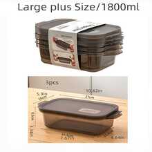 3 pièces Boîtes à lunch empilables et étanches, micro-ondes et lave-vaisselle. Design de rangement transparent pour les collations/fruits/légumes, idéal pour le pique-nique/le bureau/l'école/les voyages - Voir 7