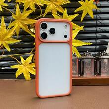 Orange-Frame Transparent Phone Case, Minimalist Drop-Resistant Full-Coverage Protective Case, Stylish Design, Compatible With Apple 17, 17 Pro, 17 Pro Max, 16, 16 Pro, 16 Plus, 16 Pro Max, 15 Pro, 15 Pro Max. - Orange - View 3