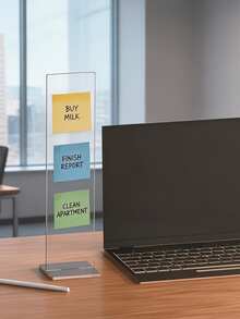 Detachable Transparent Acrylic Memo Board With Stand, Suitable For Computer Screens, Message Boards And Office Desks, Available In 2 Colors, Suitable For Back To School Season Office Desk Desk Office Supplies Office Accessories - Multicolor - View 1