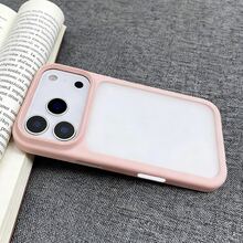 Ốp lưng điện thoại trong suốt viền hồng, chống rơi vỡ, bảo vệ toàn diện, tương thích với Apple 17, 17 Pro, 17 Pro Max, 16, 16 Pro, 16 Plus, 16 Pro Max, 15 Pro, 15 Pro Max. - Hồng - Xem 1
