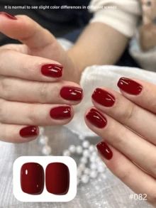 XEIJAYI Bộ sơn móng tay gel màu đỏ son 15ml, sơn gel dễ tẩy, phù hợp cho mọi mùa, thu/đông, móng tay dịp năm mới. - Đỏ - Xem 3