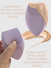 1个装时尚巨型紫色美妆蛋，超大号美妆蛋，吸水性强，遇水膨胀，快速上妆，柔软亲肤，适用于粉底，可重复使用且不掉毛，高密度且富有弹性，是理想的化妆工具。化妆品，价格实惠，可用于房间装饰、梳妆台、旅行、卧室等场合。美妆配件，粉扑，美妆蛋，散粉扑，化妆海绵，价格实惠，圣诞礼物，化妆品，化妆工具，便宜好物，礼物，女士礼物，圣诞礼物，赠品，旅行，便宜好物，旅行必备。 - 紫色 - 查看 4