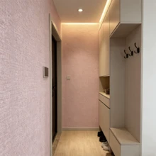 1 Roll Extra Thick Linen Texture Wall Sticker, Self-Adhesive, Peel And Stick Contact Paper, Grasscloth Style Wall Covering, Easy To Install Home Decor, Room Decor Wallpaper, Vinyl Waterproof And Protective Wallpaper, PET Thickened Material - pink 1pc - View 10