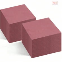 20张/40张/60张/套 双层柔软优雅纯黑色餐巾纸，展开尺寸25厘米*25厘米，适用于：婚礼、下午茶、生日派对装饰、派对装饰、派对用品、节日装饰、节日用品 - 黑色 - 查看 15