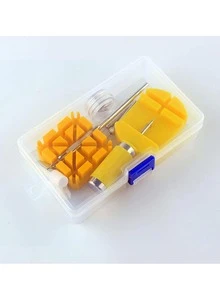 1/14件套蓝/黄表带拆卸维修工具套装 - 表带调节工具，包含拆卸工具、表带工具套装、表带调节、更换和尺寸调整维修工具包、表锤、弹簧杆，是送给手表爱好者的完美礼物 - 彩色 - 查看 7