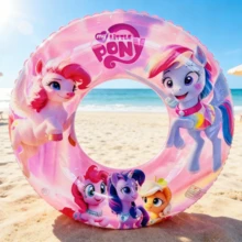 Hasbro Anneau de natation mignon en forme de poney rose, anneau de natation adorable pour l'été, anneau de natation pour piscine - Poney bleu et rose 1 pièce - Voir 9
