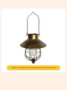 1pc Solar Powered Wrought Iron Pendant Light, Garden Landscape Lamp, Yard Balcony Decorative Chandelier, Solar Powered Courtyard Decorative Art - Multicolor - View 19